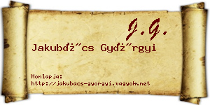 Jakubács Györgyi névjegykártya